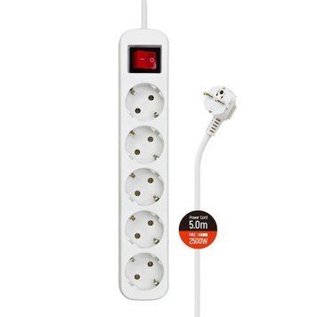 Фото Мережевий фільтр живлення ColorWay CW-PSEA55W, 5 розеток/ 5M white (CW-PSEA55W) U0795888,