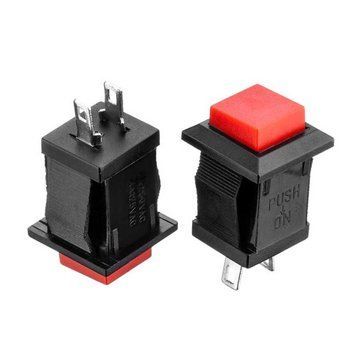 Фото Нажимная Кнопка красная 10.9 мм 3А 250В без фиксации OFF-(ON) DS-430 SPST 2pin Daier 1014171,