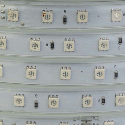 Фото Світлодіодна стрічка AVT 60LED/м RGB 220V герметична smd5050 8Вт/м IP65 15х7mm 1022501,