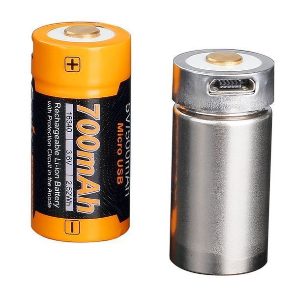 Фото Акумулятор 16340 Fenix 700 UP mAh Li-ion micro usb зарядка ARB-L16-700UP,