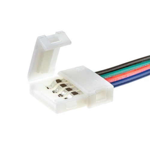 Фото Коннектор для светодиодной ленты RGB 12V 10mm провод/2 зажима 1012440,