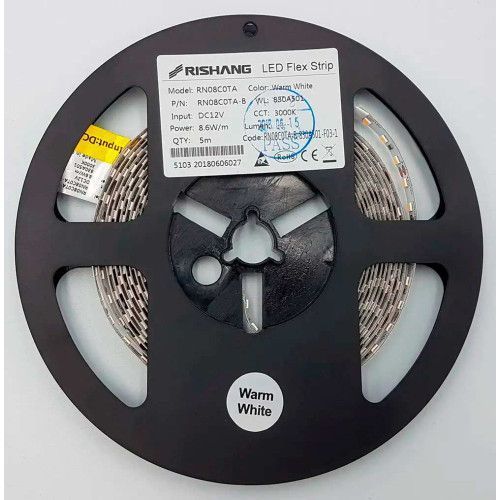 Фото LED стрічка RISHANG 120-2835-12V-IP20 8,6W 122Lm Blue 5м (RN08C0TA-B-B) 2555,