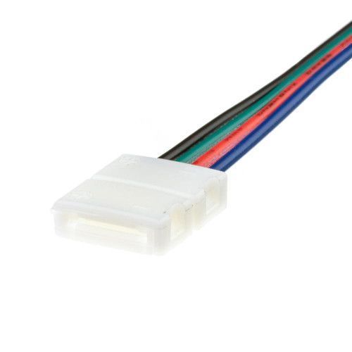 Фото Коннектор для светодиодной ленты RGB 12V 10mm провод/2 зажима 1012440,