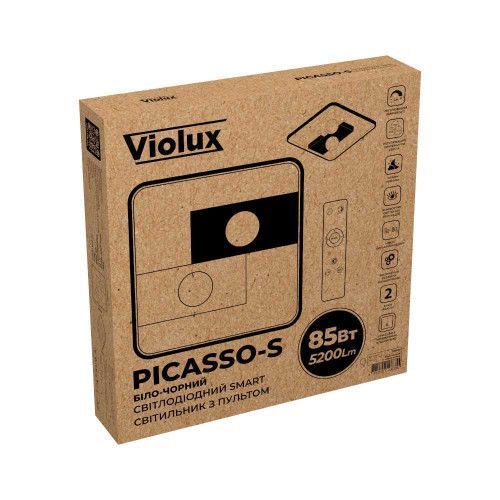 Фото LED светильник smart PICASSO-S VIOLUX квадрат 85W 3000-4000-5000K IP20 бело-черный 220635,
