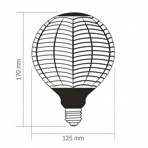 Фото LED лампа VIDEX Filament VL-DG125BN 6W E27 1800K Black Magician pine needles 27619,