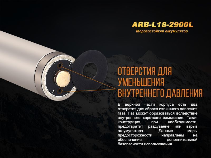Фото Аккумулятор 18650 Fenix (2900 mAh) ARB-L18-2900L,