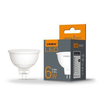 Фото LED лампа VIDEX MR16e 6W GU5.3 3000K 24964,