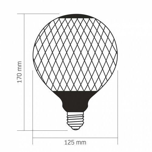 Фото LED лампа VIDEX Filament VL-DG125BP 6W E27 1800K Black Magician net 27618,