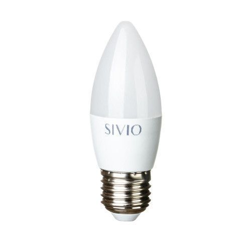 Фото LED лампа Е27 С37 6W нейтральная белая 4100К SIVIO 1012806,