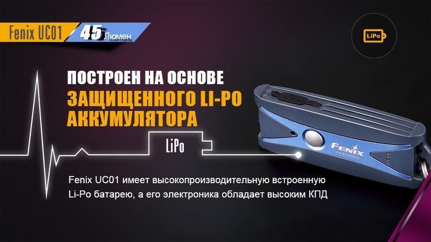 Фото Фонарь ручной Fenix UC01 Purple розовый (UC01p) UC01p,