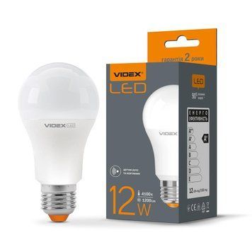 Фото "Сенсор" LED лампа VIDEX A60e 12W E27 4100K з датчиком руху та освітленості 25470,