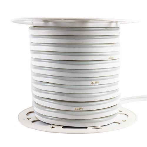 Фото Неоновая лента светодиодная нейтральная белая AVT 220V smd2835 120LED/м 10Вт/м IP65 1017879,