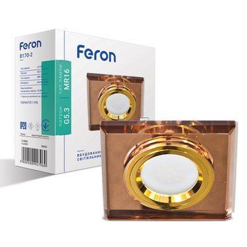 Фото Вбудований світильник Feron 8170-2 коричневий золото 20092,