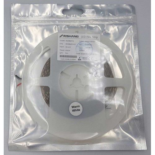 Фото LED лента RISHANG 60-2835-12V-IP20 4.8W 550Lm 4000K 5м (RD0860TA-B-NW) 666,