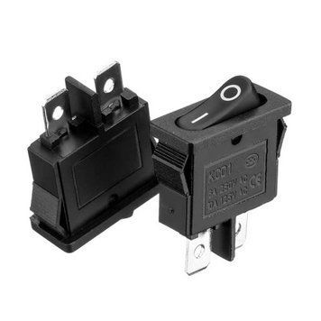 Фото Кнопка переключатель черная 6А 250B (2pin) ON-OFF KCD1-101-12 1015611,