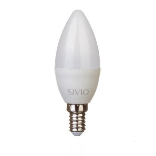 Фото LED лампа Е14 С37 7W нейтральная белая 4100К SIVIO 1012794,
