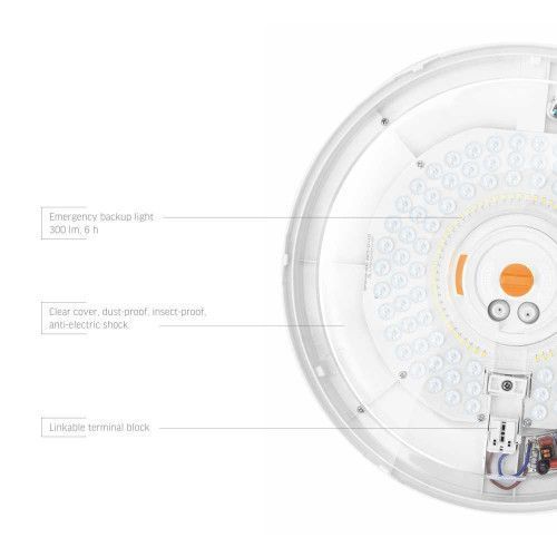 Фото LED Светильник аварийный накладной с датчиком движения VIDEX 30W 2700-6500K 220V 27937,