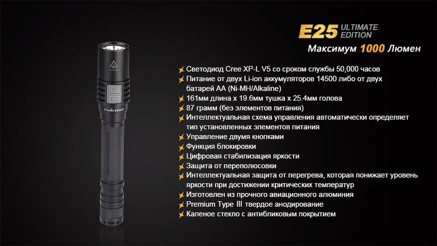 Фото Фонарь ручной Fenix E25UE Cree XP-L V5 E25XPLV5,