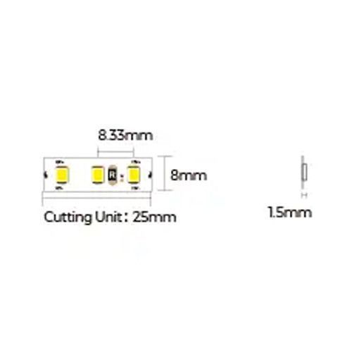 Фото LED лента COLORS 120-2835-12V-IP33 8.8W 1040Lm 4000K 5м (DJ120-12V-8mm-NW) 734,