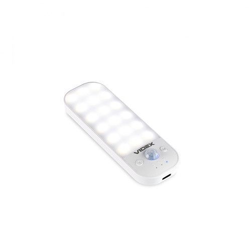 Фото LED Світильник акумуляторний з датчиком руху VIDEX VL-NL014W-S 27897,