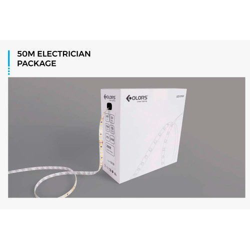 Фото LED стрічка COLORS 120-2835-12V-IP33 8.8W 900Lm 2700K 5м (DJ120-12V-8mm-SW) 1600,