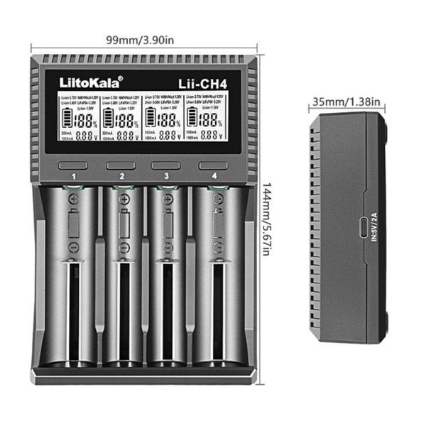Фото Універсальний зарядний пристрій LiitoKala Lii-CH4 5V 2A на 4 канали Lii-CH4,