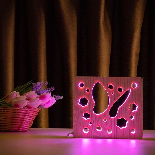 Фото Светильник ночник ArtEco Light с дерева LED "Бабочка" с пультом и регулировкой цвета, RGB 1020415,