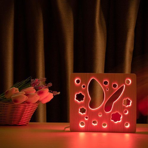 Фото Светильник ночник ArtEco Light с дерева LED "Бабочка" с пультом и регулировкой цвета, RGB 1020415,