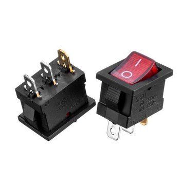 Фото Переключатель KCD1-101N-2, ON-OFF, (3pin) красный 1015631,