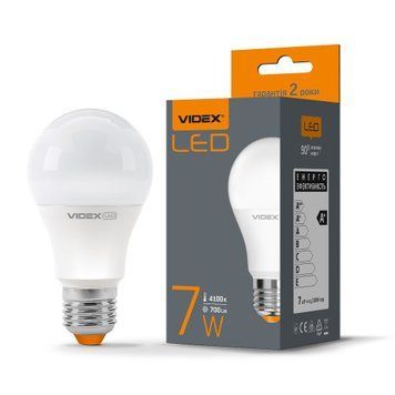 Фото LED лампа VIDEX A60e 7W E27 4100K 23488,