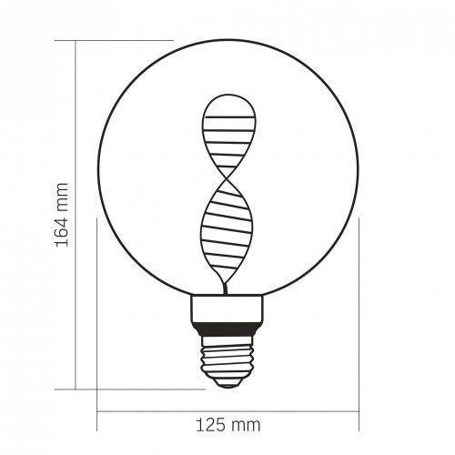 Фото LED лампа VIDEX Filament VL-DNA-G125-C 3.5W E27 1800K 27608,