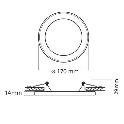 Фото LED светильник встроенный с декоративной подсветкой VIDEX Downlight DL4R 12W+4W 5000K+2700K 220V 27947,