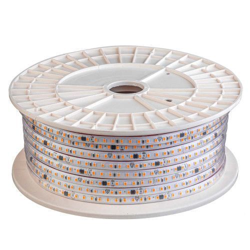 Фото Светодиодная оранжевая лента 220V герметичная AVT smd2835 120LED/м 9Вт/м IP65 11х5.5mm 1022495,