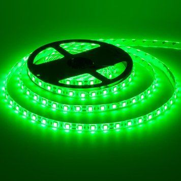 Фото Світлодіодна стрічка зелена 12V smd5050 60LED/м IP65 1015418,