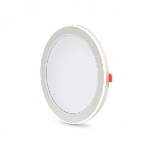 Фото LED світильник вбудований з декоративною підсвіткою VIDEX Downlight DL4R 18W+6W 5000K+2700K 220V 27948,