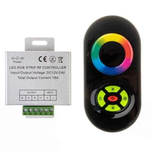 Фото LED контролер світлодіодний RGB 18А 216Вт (чорний сенсорний пульт) 1009635,