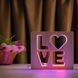 Фото Светильник ночника ArtEco Light с дерева LED "LOVE" с пультом и регулировкой цвета, двойной RGB 1021458, вид 6,