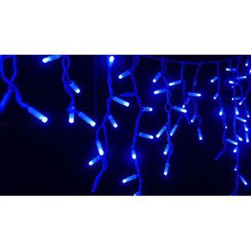 Фото Вулична гірлянда LUMION бахрома &laquo;Icicle light&raquo; Flicker 90LED 230V чорний / синє 2м 20443-DЕ,