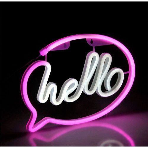 Фото Светильник Goldlux 327147 Neon Hello Led 1x3W USB 5V DC 1A IP20 Wh 91600,