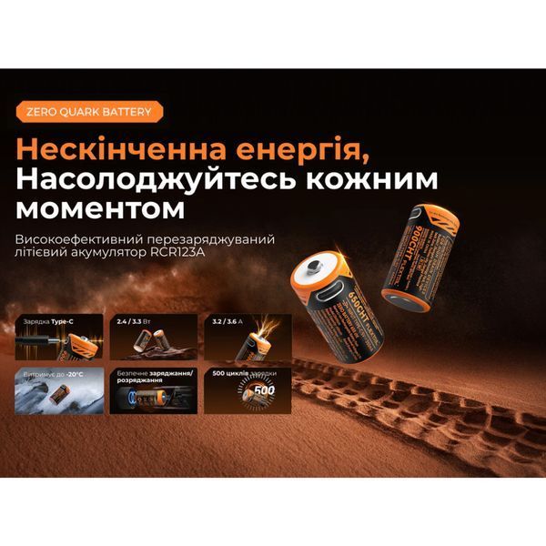 Фото Акумулятор 900mAh Flextail Zero Battery usb type C зарядка 6975755965710,
