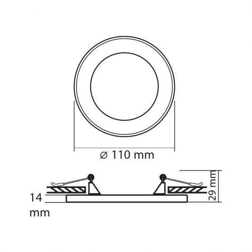 Фото LED світильник вбудований з декоративною підсвіткою VIDEX Downlight DL4R 6W+3W 5000K+2700K 220V 27946,