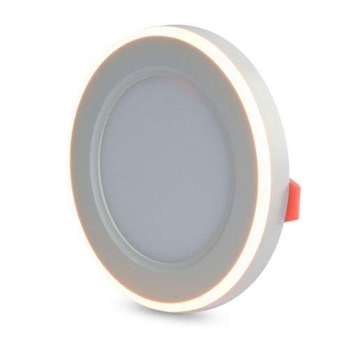 Фото LED світильник вбудований з декоративною підсвіткою VIDEX Downlight DL4R 6W+3W 5000K+2700K 220V 27946,