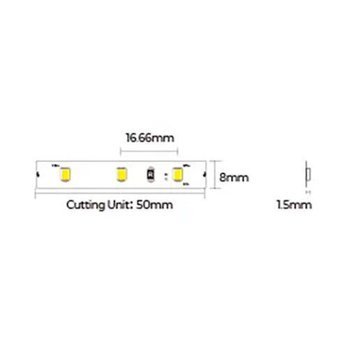 Фото LED стрічка COLORS 60-2835-12V-IP20 4,4W 500Lm 6000K 5м (DJ60-12V-8mm-W) 753,