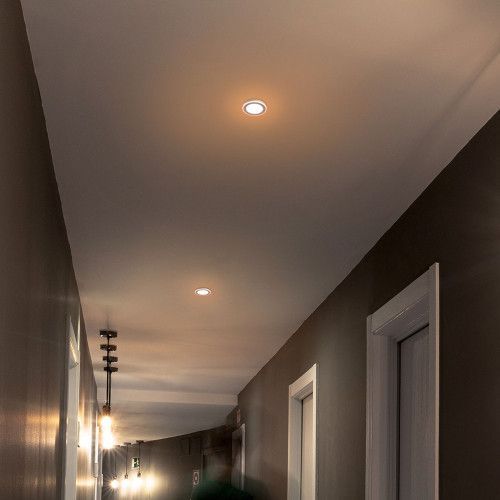 Фото LED світильник вбудований з декоративною підсвіткою VIDEX Downlight DL4R 6W+3W 5000K+2700K 220V 27946,