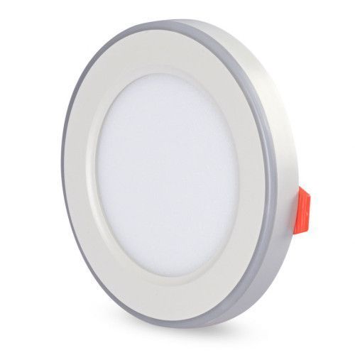 Фото LED світильник вбудований з декоративною підсвіткою VIDEX Downlight DL4R 6W+3W 5000K+2700K 220V 27946,