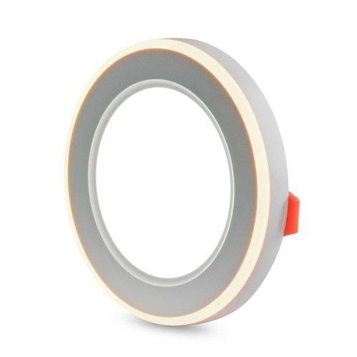 Фото LED світильник вбудований з декоративною підсвіткою VIDEX Downlight DL4R 6W+3W 5000K+2700K 220V 27946,