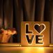 Фото Світильник нічник ArtEco Light з дерева LED "LOVE" з пультом та регулюванням світла, колір теплий білий 1021456, вид 2,