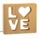 Фото Світильник нічник ArtEco Light з дерева LED "LOVE" з пультом та регулюванням світла, колір теплий білий 1021456, вид 3,