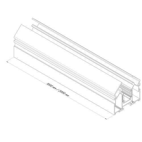 Фото Магнитный трековый шинопровод OLEDIM OL32 48V для натяжного потолка (гарпун) 2м. 7771009,