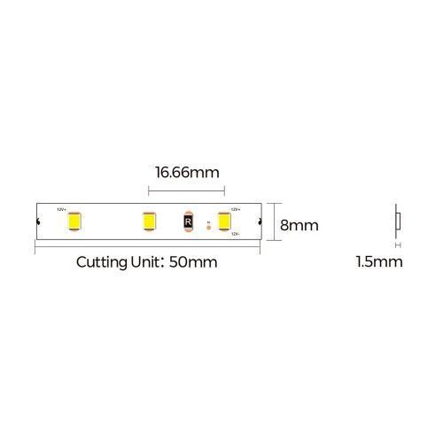 Фото LED стрічка COLORS 60-2835-12V-IP20 4,8W 520Lm 4000K 5м (DJ60-12V-8mm-NW) 743,